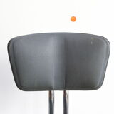 Pair of workshop chairs from the 50s in chrome steel and imitation leather
