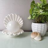 Lampe de table vintage en céramique coquille 1980