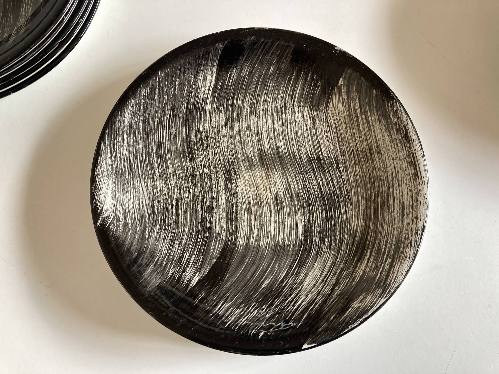 Set of 6 plates Soulages Gulf Juan in Salins earthenware 1960