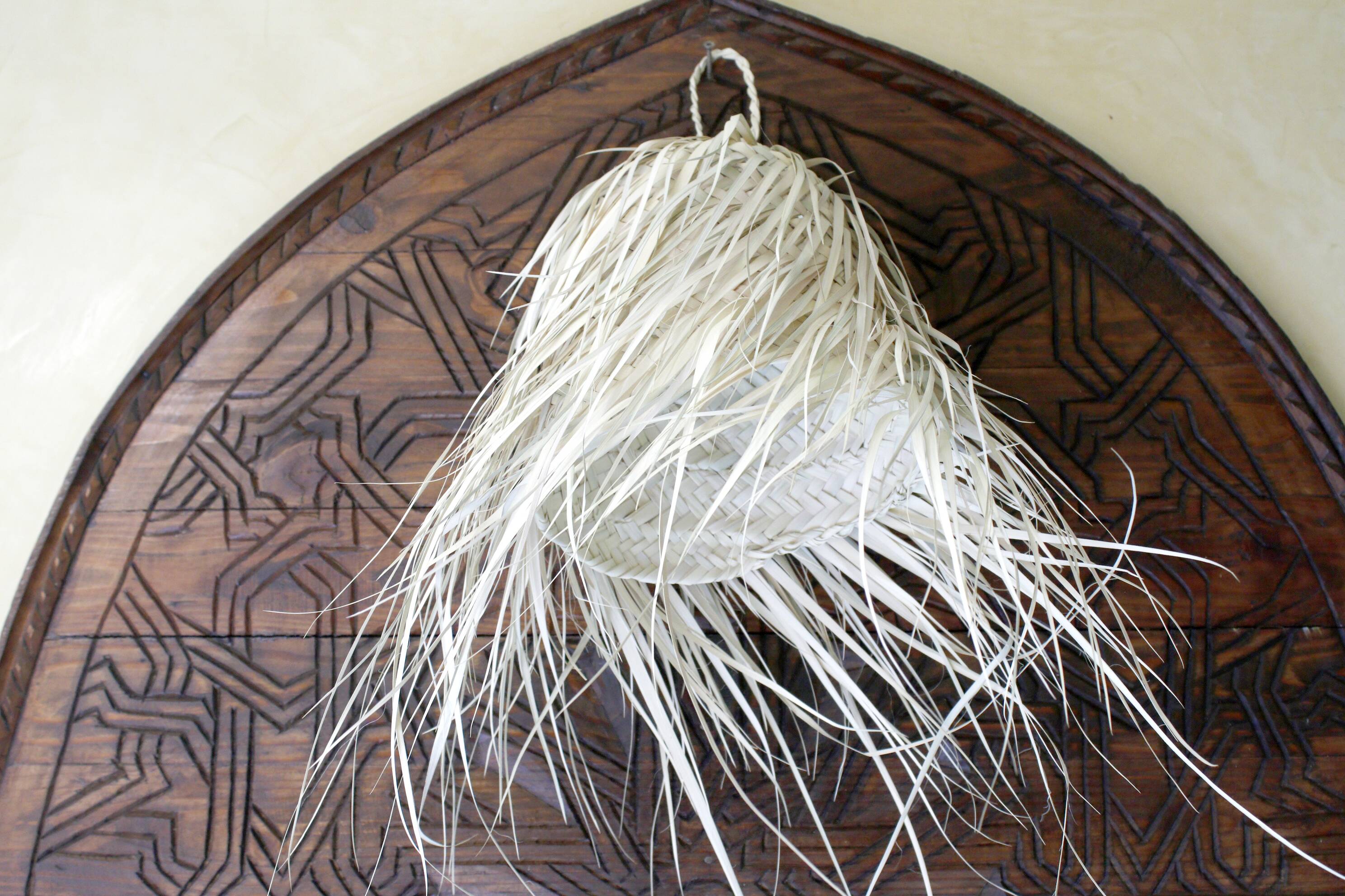 Small Bohemian Straw Pendant Light 30cm - Ball, Wicker Lampshade