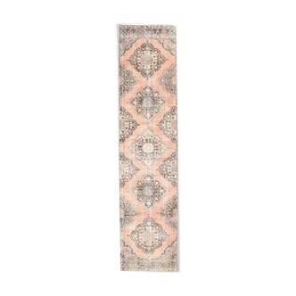 Antique rustic turkish runner rug