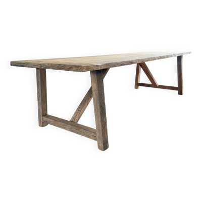 Table de ferme en chêne ancien massif - Millau 300 par 100 cm