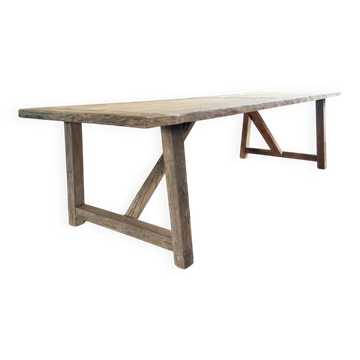 Table de ferme en chêne ancien massif - Millau 300 par 100 cm