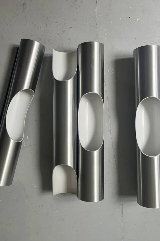 Brushed chrome metal wall light, Maija Liisa Kormulainen – Raak Design 1970