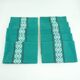 10 green cotton napkins - embroidered Basque-style designs