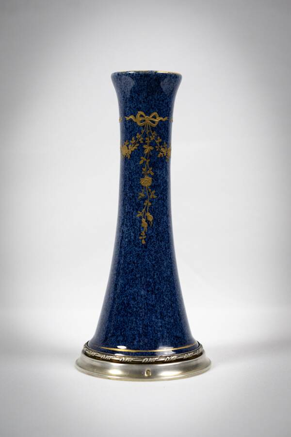 Porcelain and silver soliflore vase, 1st grade - Paul Millet, early 20th century