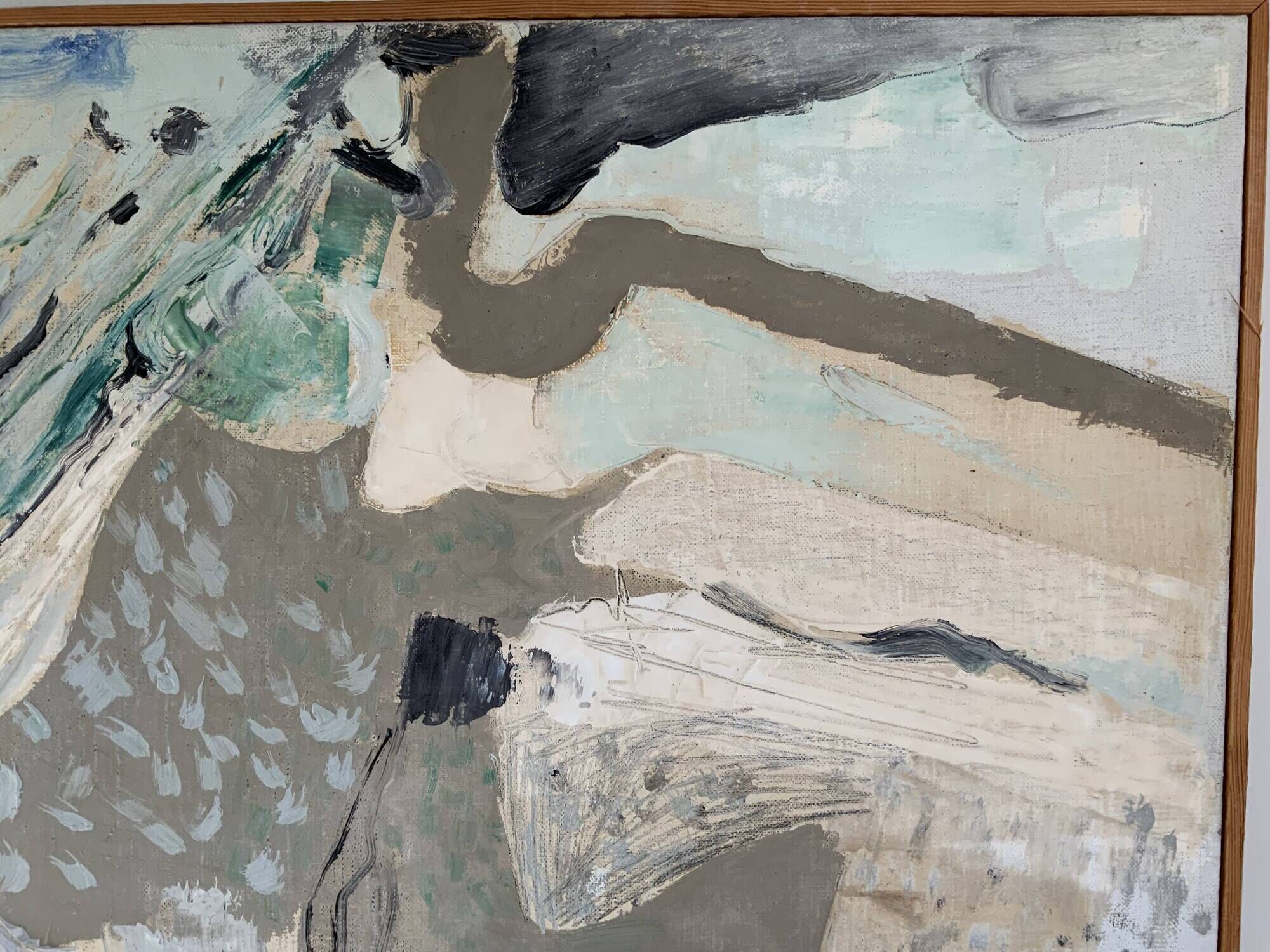 Vintage Abstract Oil on canvas by Carl Gustaf Skoglund Swedish, 1965