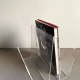 Vintage plexiglass magazine holder, 1970s