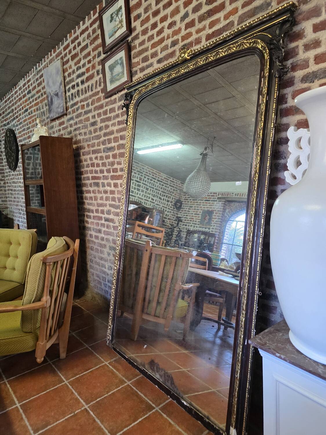 Napoleon III style panoramic mirror