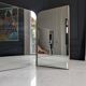 Mid-century tabletop triptych dressing mirror