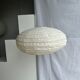 Suspension in rattan and natural linen Japanese style flattened oval h35 d60