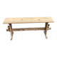 Banc de ferme vintage rénové en bois massif brut