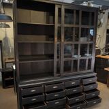Teak library 1960 sliding doors and drawers
