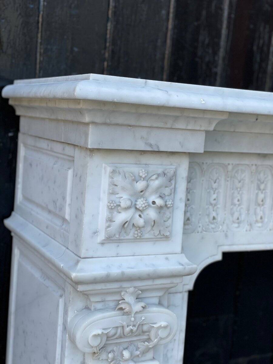 Napoleon III fireplace in Carrara marble