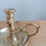 Duo of candlesticks 'cellar rat' in gilded brass