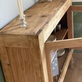 Antique display cabinet in solid pine