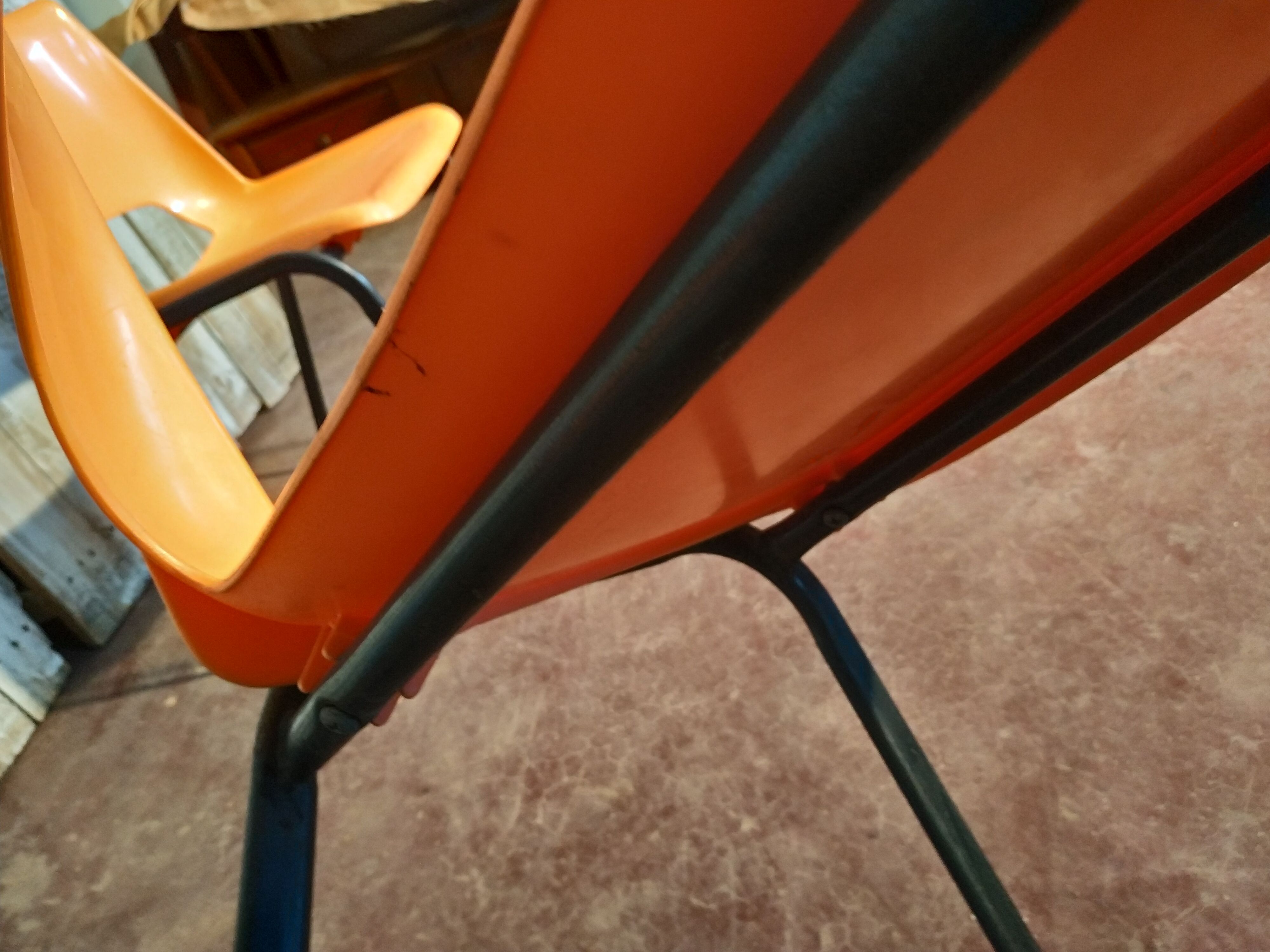 Orange vintage chairs