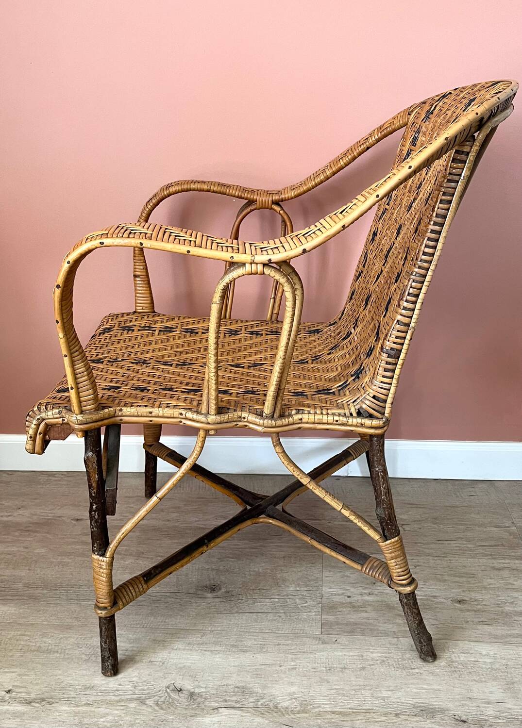 Vintage rattan armchair
