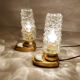 Pair of vintage table lamps, bubble glass, 70s