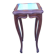 Curved leg wooden stand with a marble top.