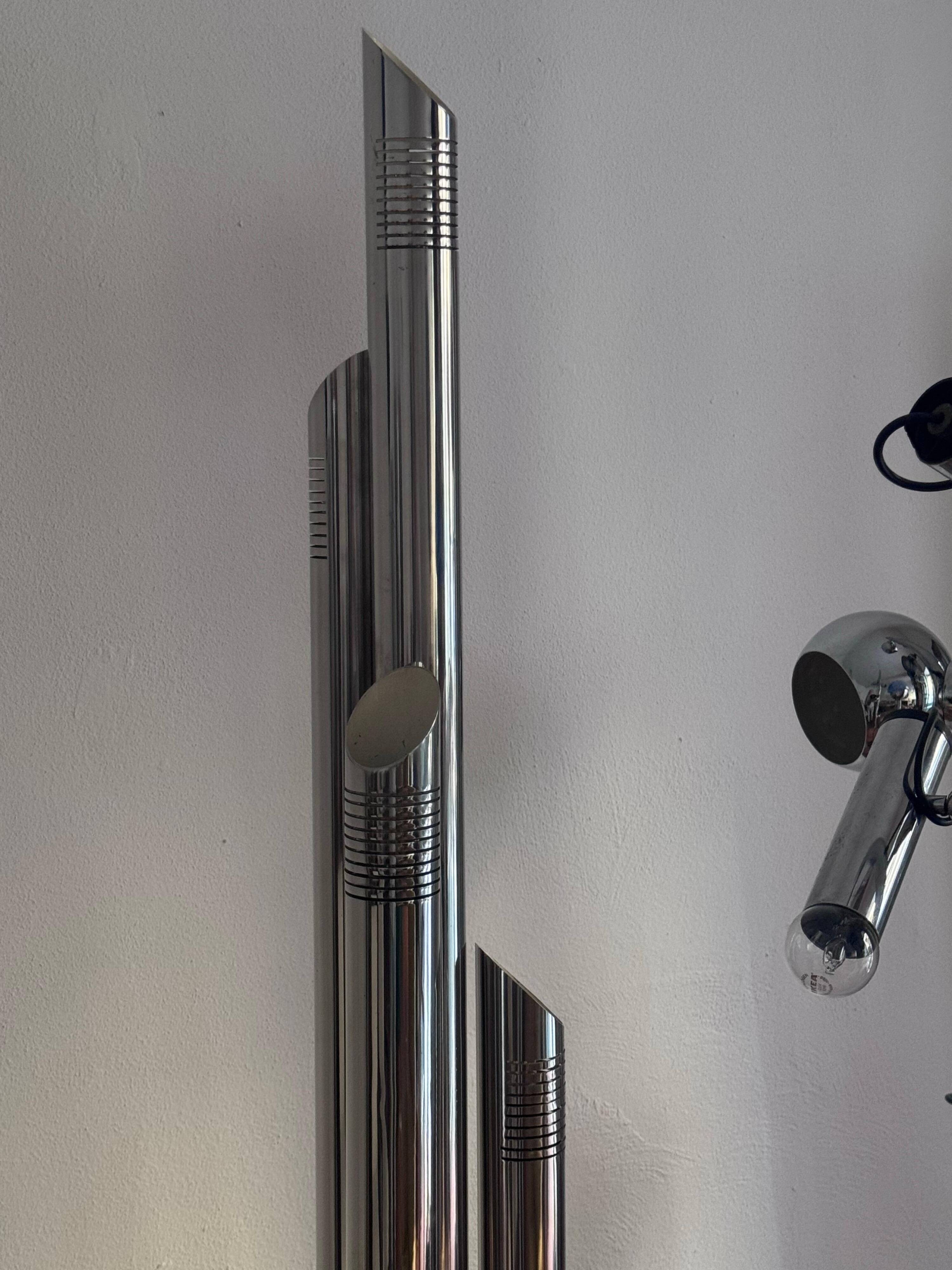 Stainless Steel Floor Lamp by Fontana for Reggiani, Italian Collectible Design