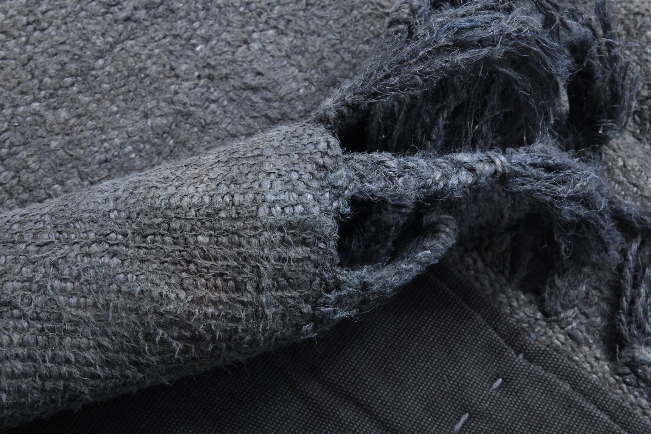 Shades of gray & silver vintage kilim rug