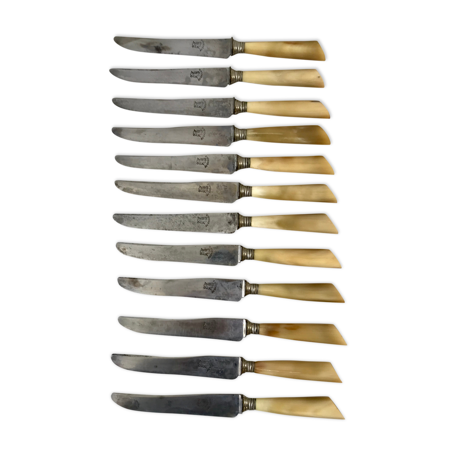 Set of 12 horn knives 50s