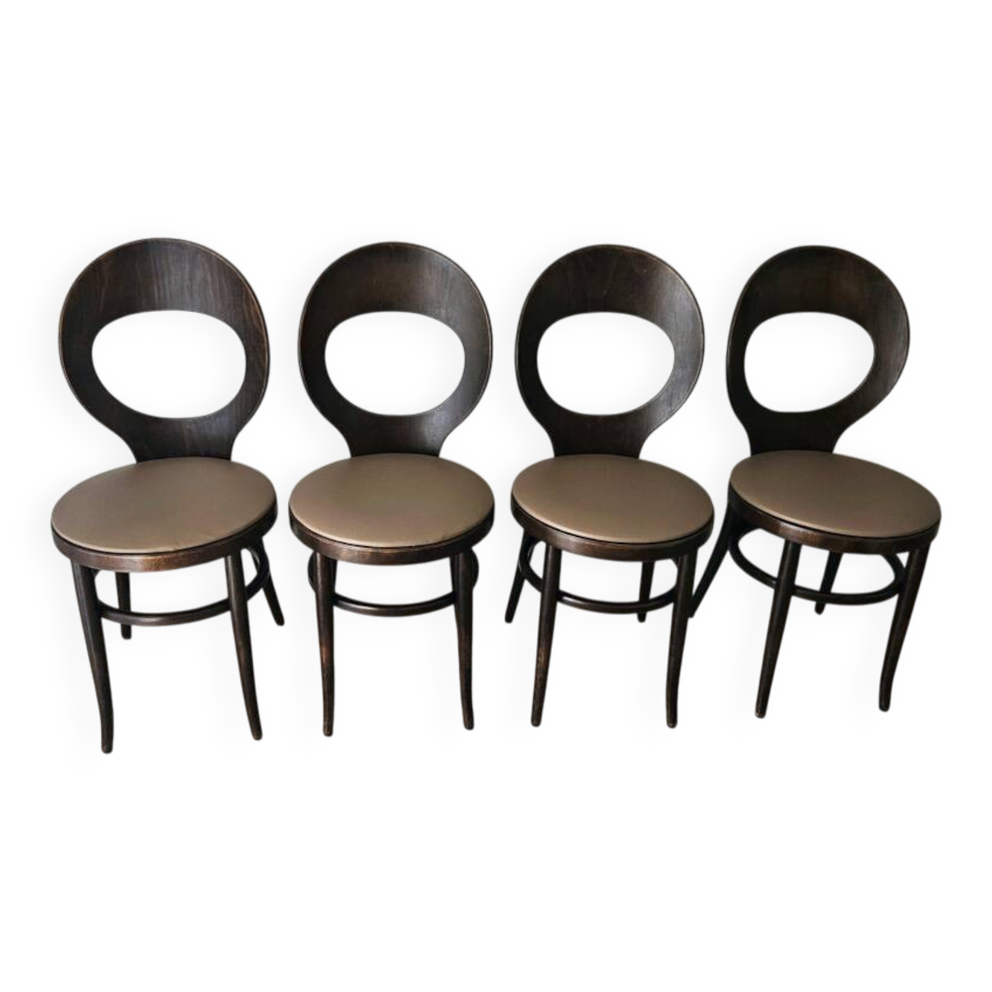 Set of 4 Baumann "Mouette" chairs – bent wood