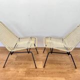 Paire de chaises d'appoint Spaghetti, design des années 1970 - Tchécoslovaquie