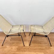 1970s Mid-century design pair of Spaghetti side chairs - Czechoslovakia