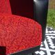 Fauteuils vintage rouge et noir, les 2