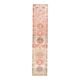 Vintage Turkish Oushak handmade wool cotton pink runner rug 79x372