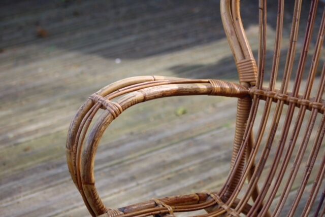 Vintage rattan bench