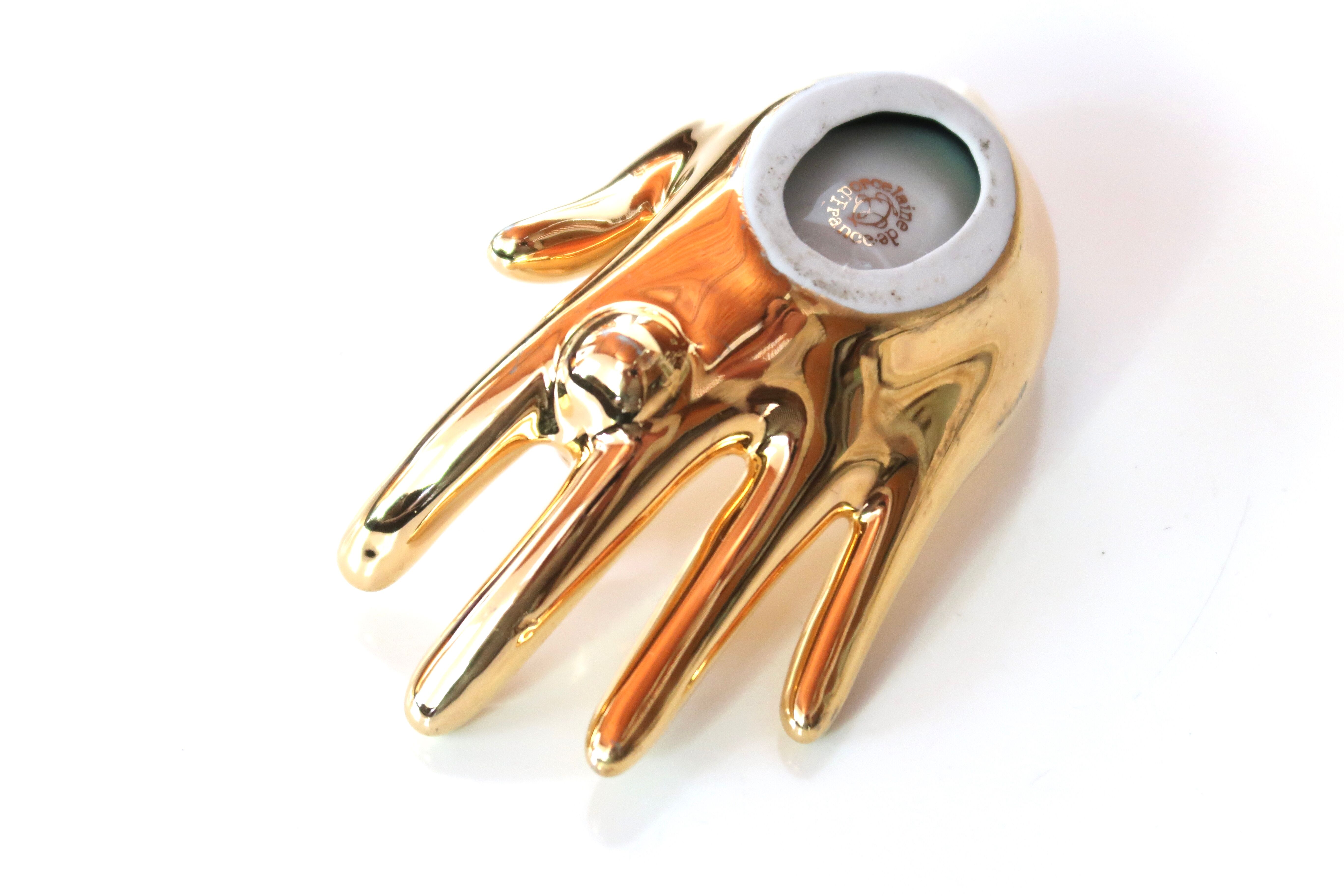 Empty golden pocket "hand" porcelain, 70s