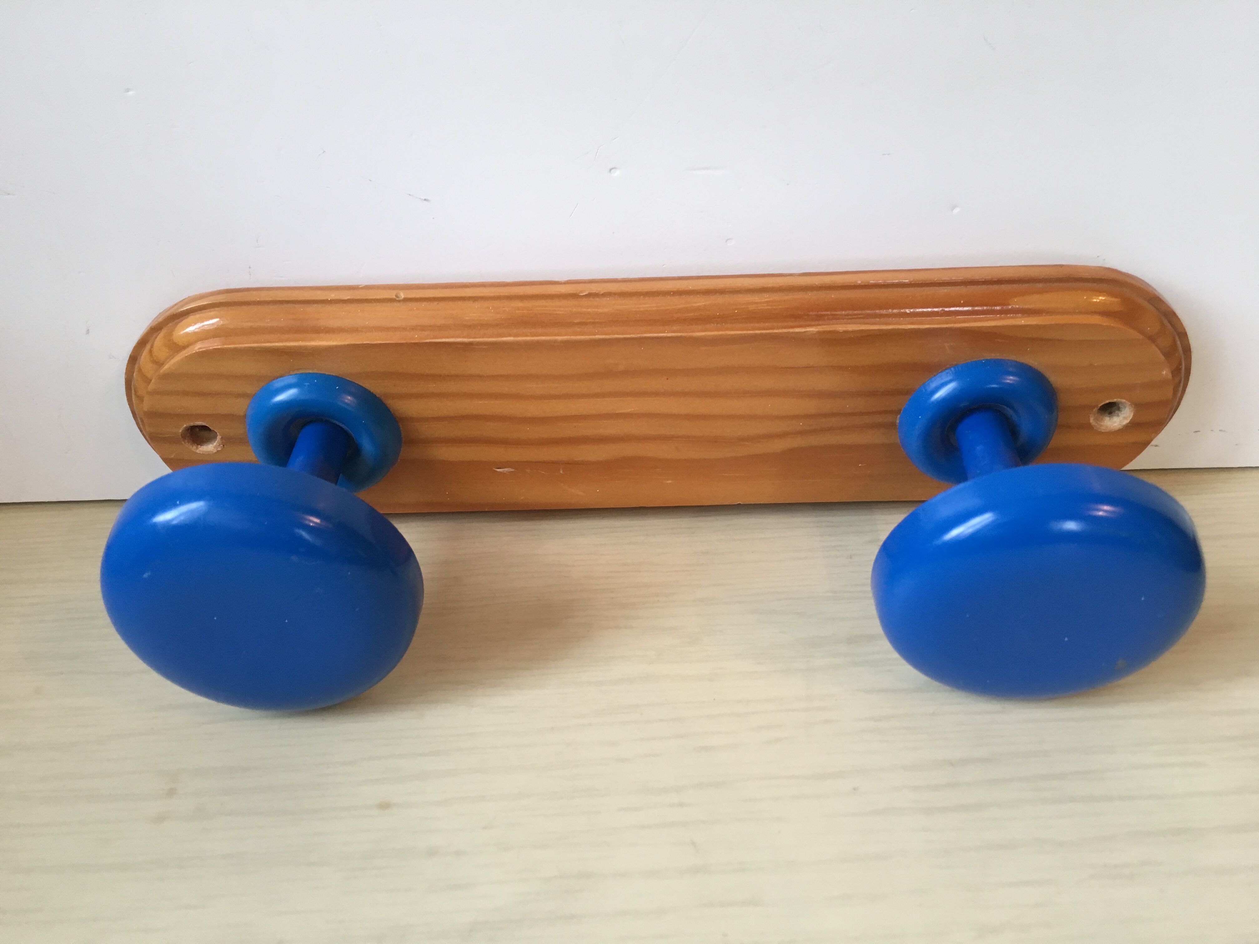 Portemanteau vintage bois et acier années 80