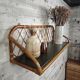 Vintage rattan wall shelf