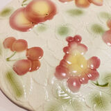 Presentation plate slurry salines bath pattern fruit- faience