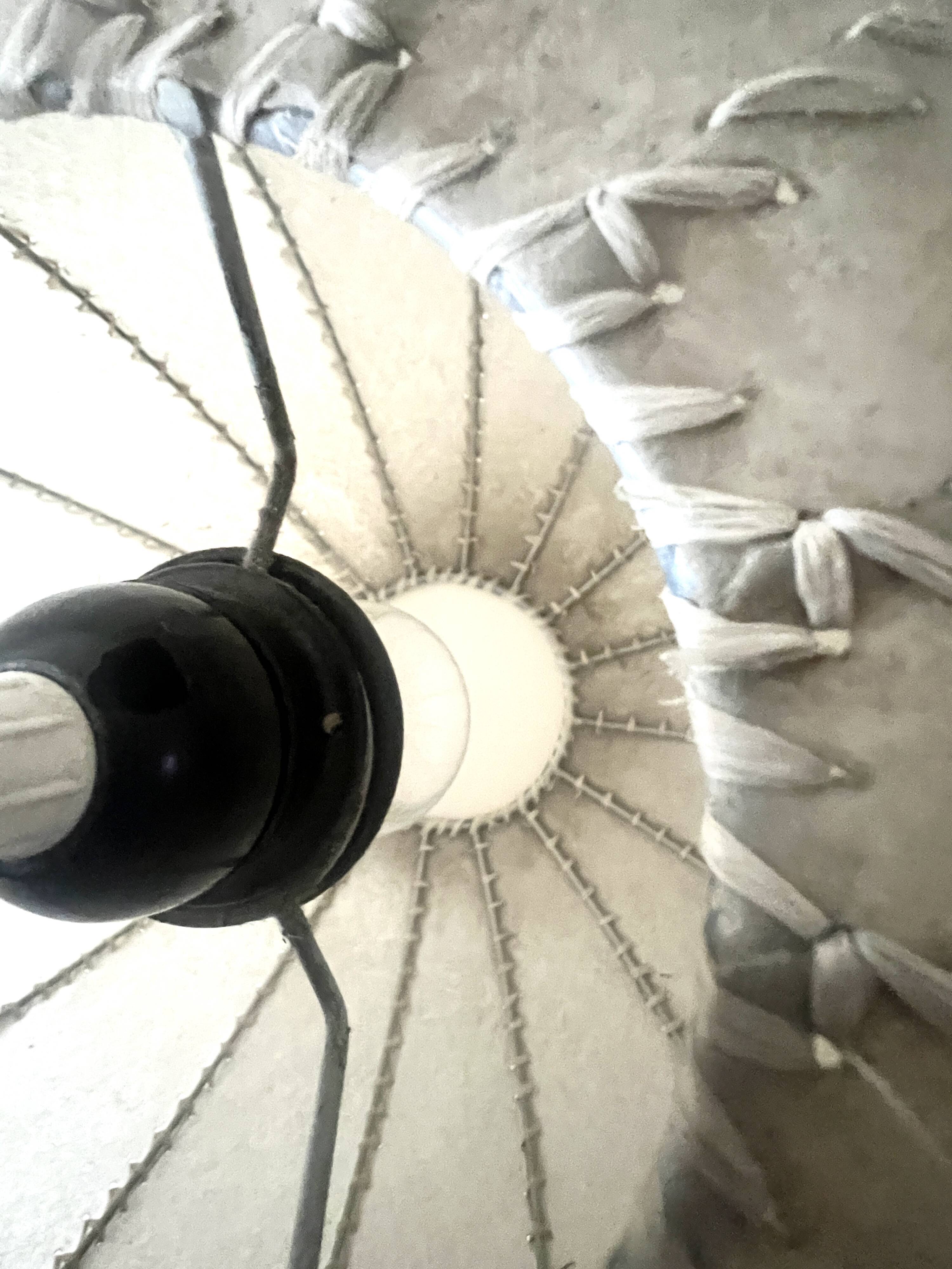 Italian suspension lamp, cocoon ball in resin, 1970s design.