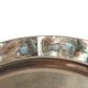 Mexican wall dish in silver metal and mother-of-pearl, 70s