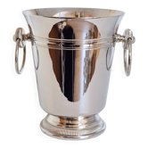 Stainless steel ice bucket in the style of Jean Couzon.
