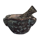 Old mortar and its ceramic pestle Fat Lava
