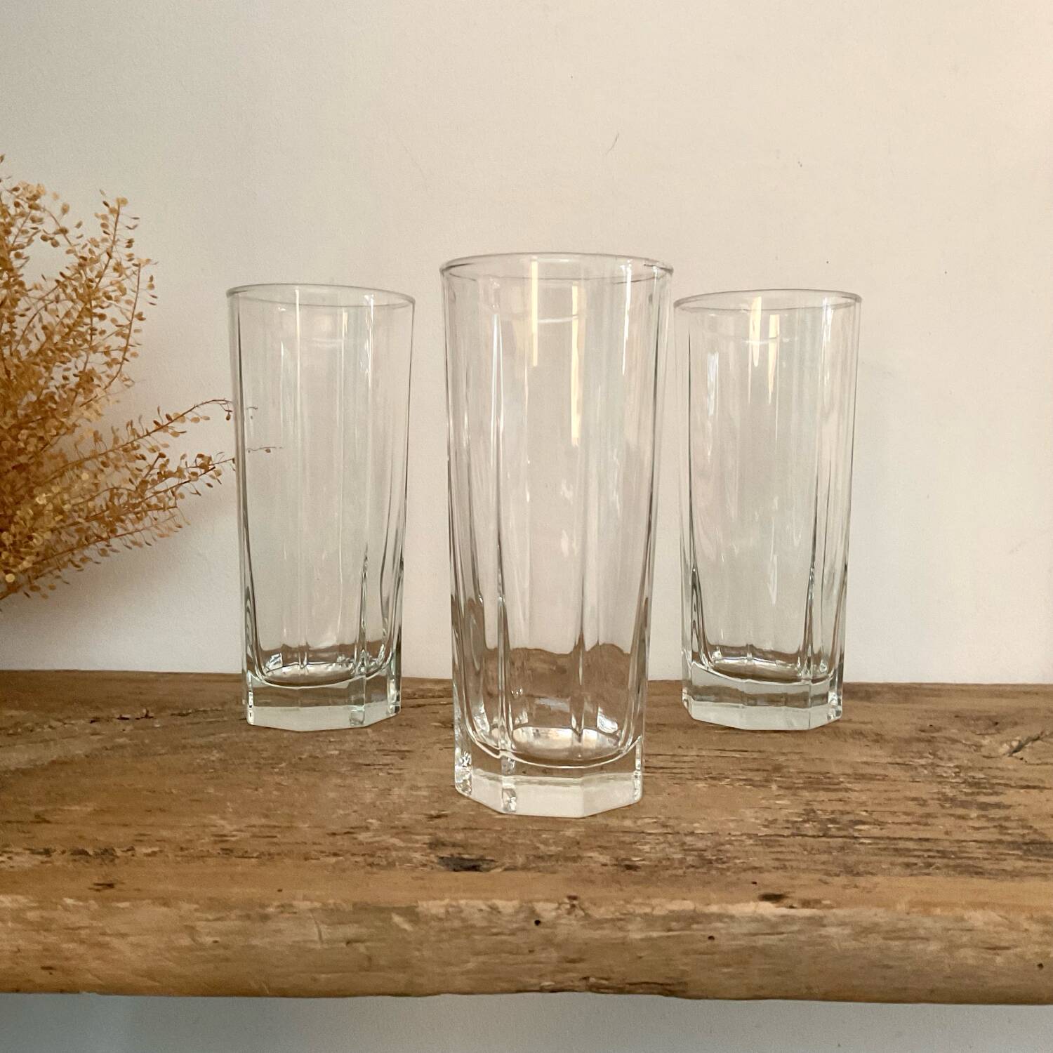 6 “Octime” long drink glasses LUMINARC France 