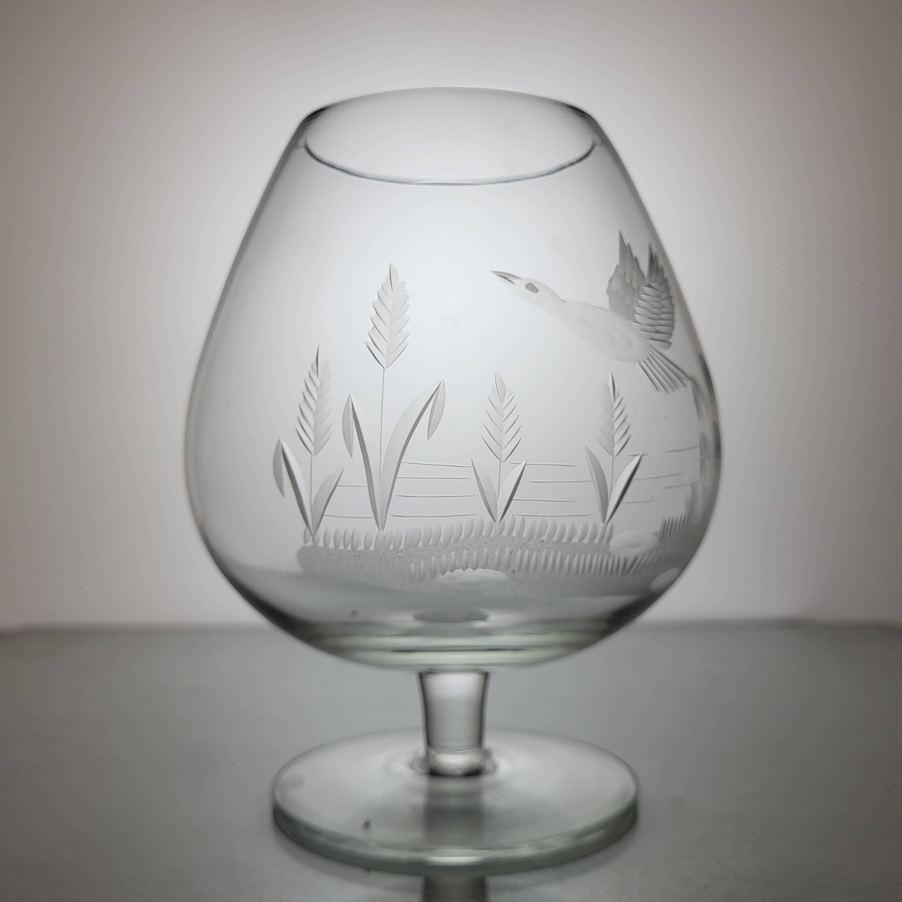 6 crystal cognac glasses