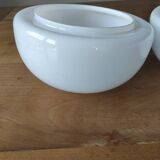 Set of 2 identical half-globes in white opaline.