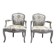 Paire de fauteuils cabriolets de style Louis XV