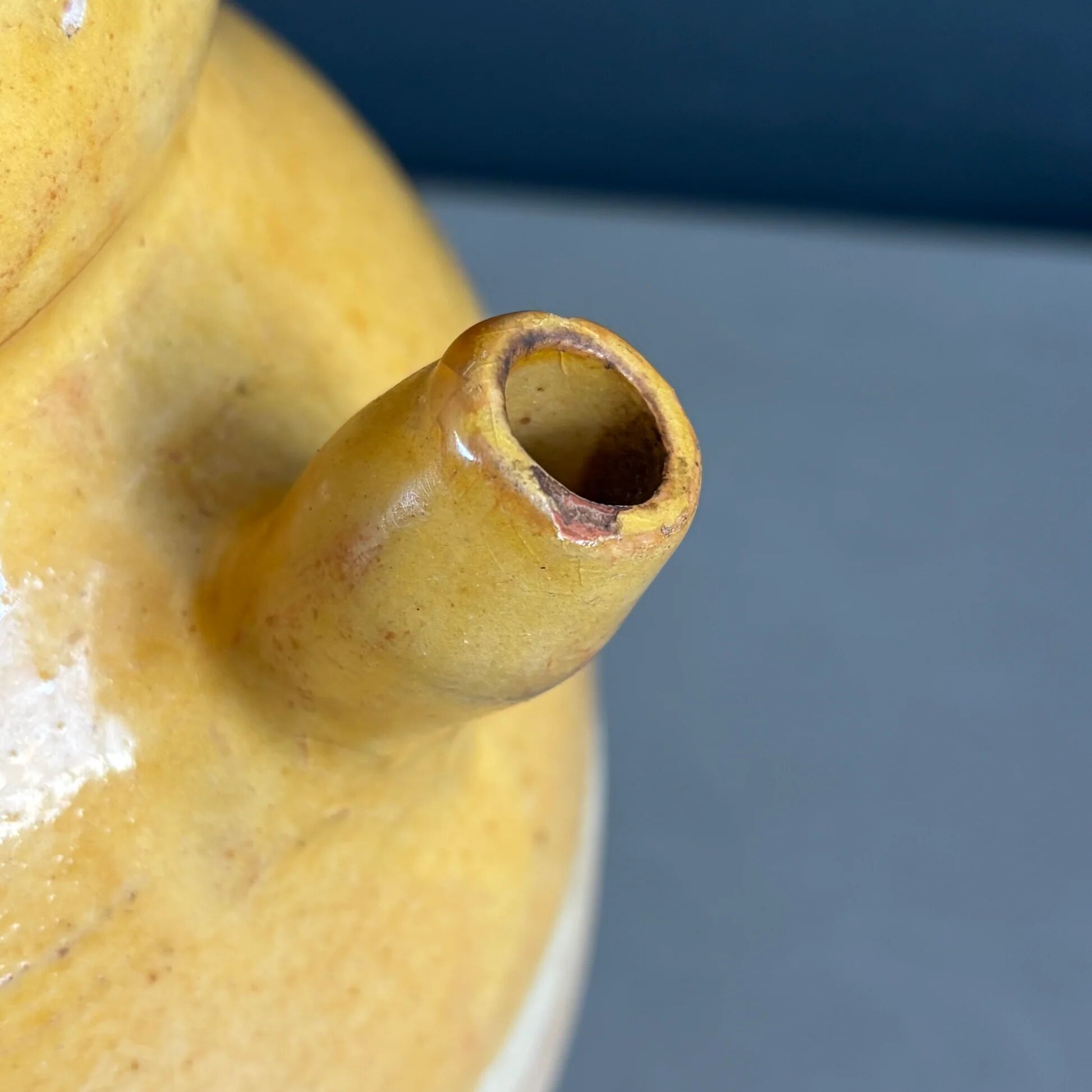 Ancient oil jar in glazed terracotta