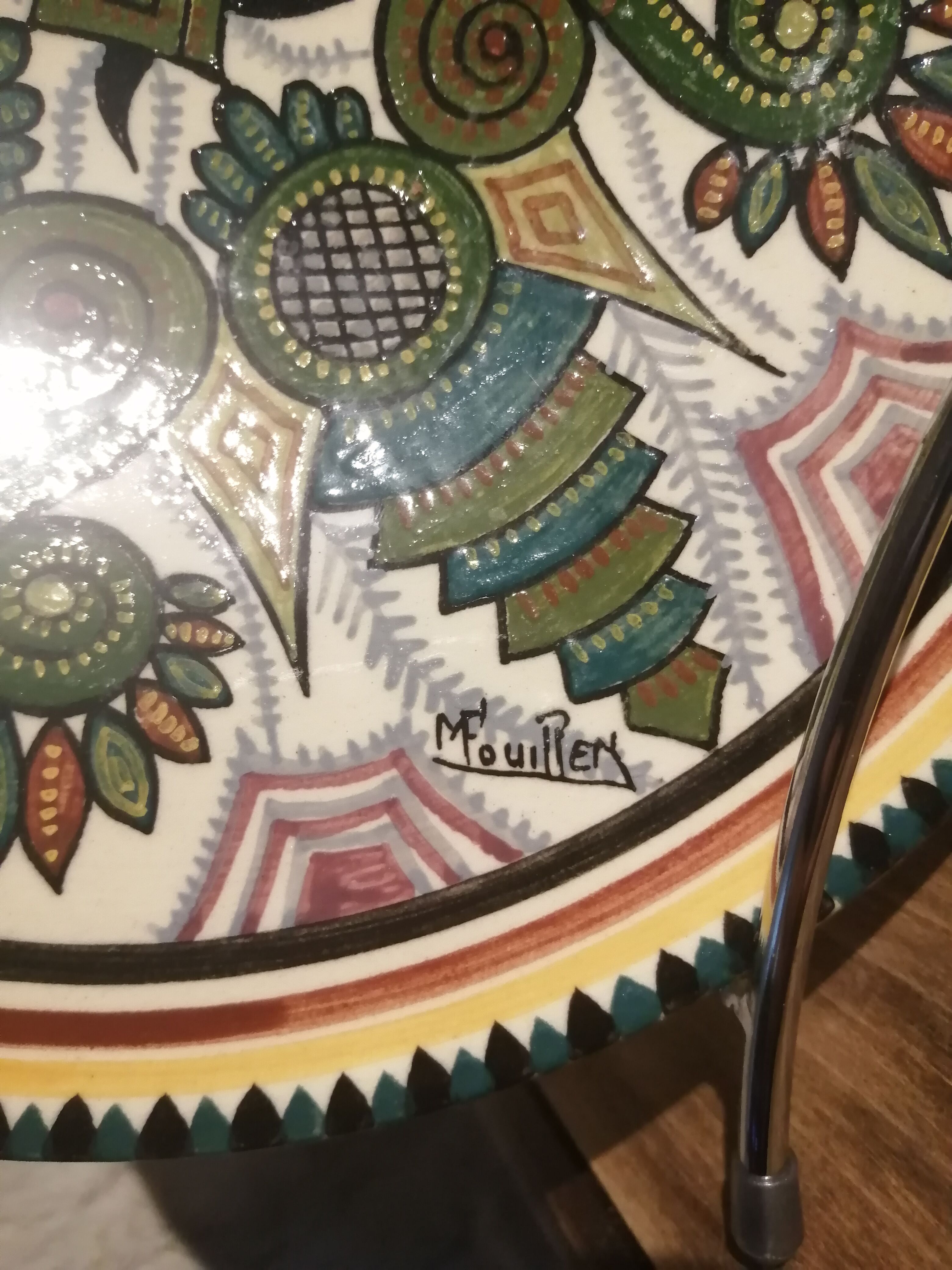 Decorative plate signed Maurice Fouillen.