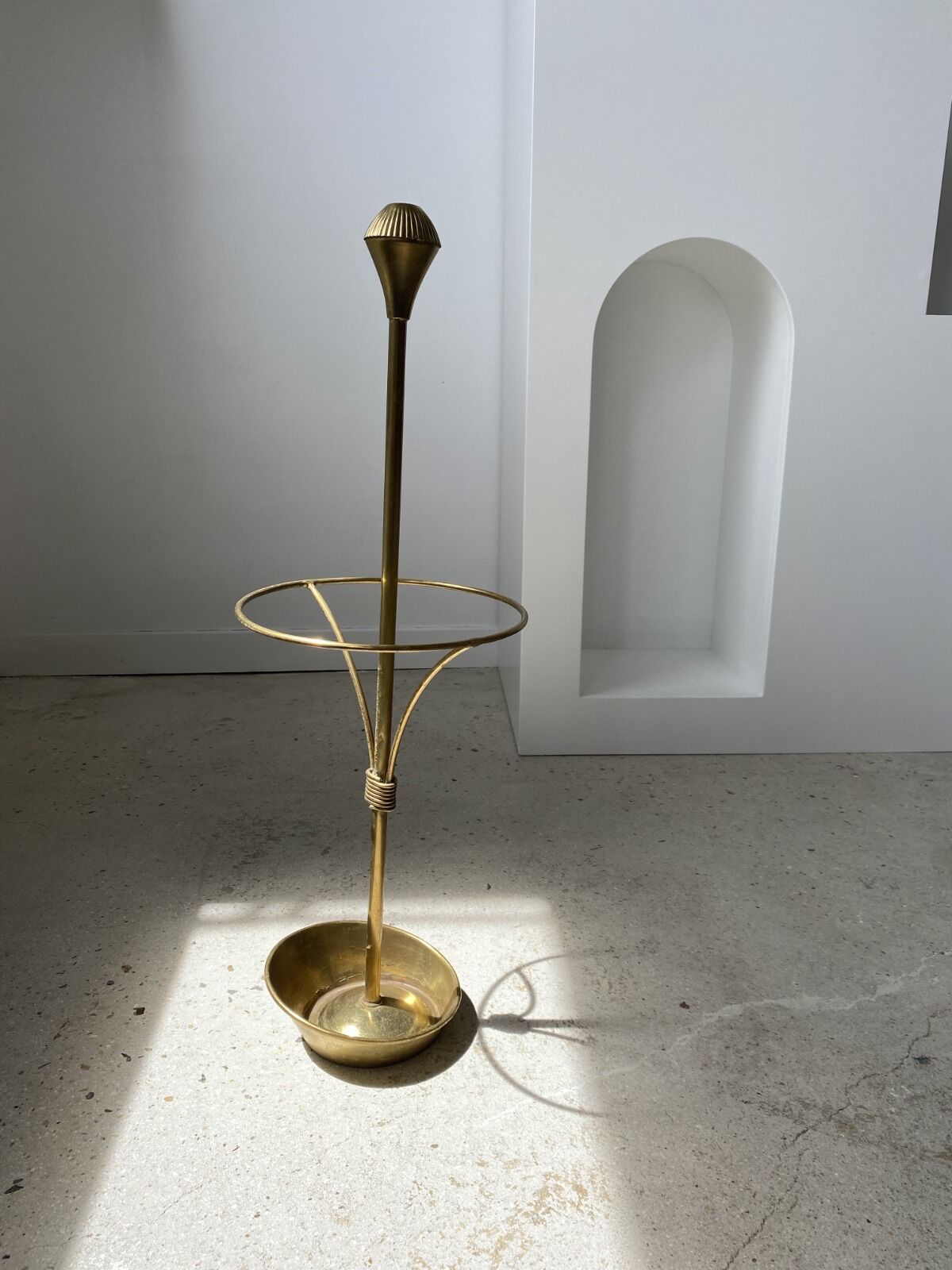 Vintage golden brass umbrella holder