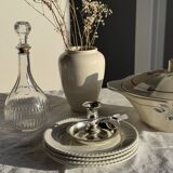 Antique Sarreguemines soup tureen with lid, rose pattern, D33 H28.