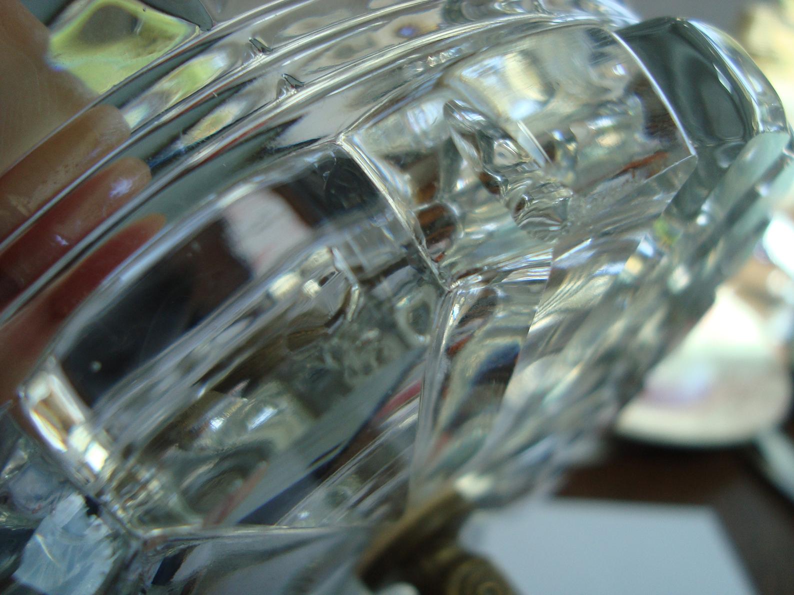 Glass and brass candy on foot